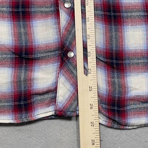 Kut From The Cloth Flannel Shirt Women Medium Plaid Button Down Roll Up Sleeve - Picture 6 of 12
